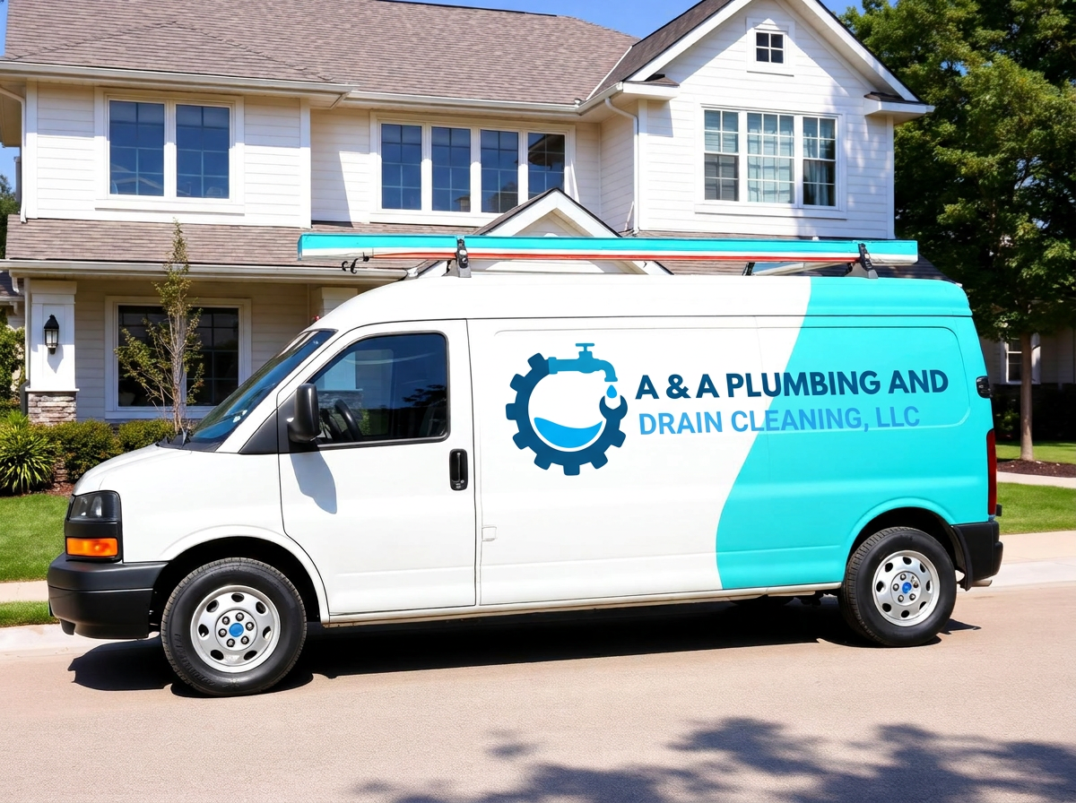 A & A Plumbing and Drain Cleaning branded service van ready for calls across the Atlanta metro area
